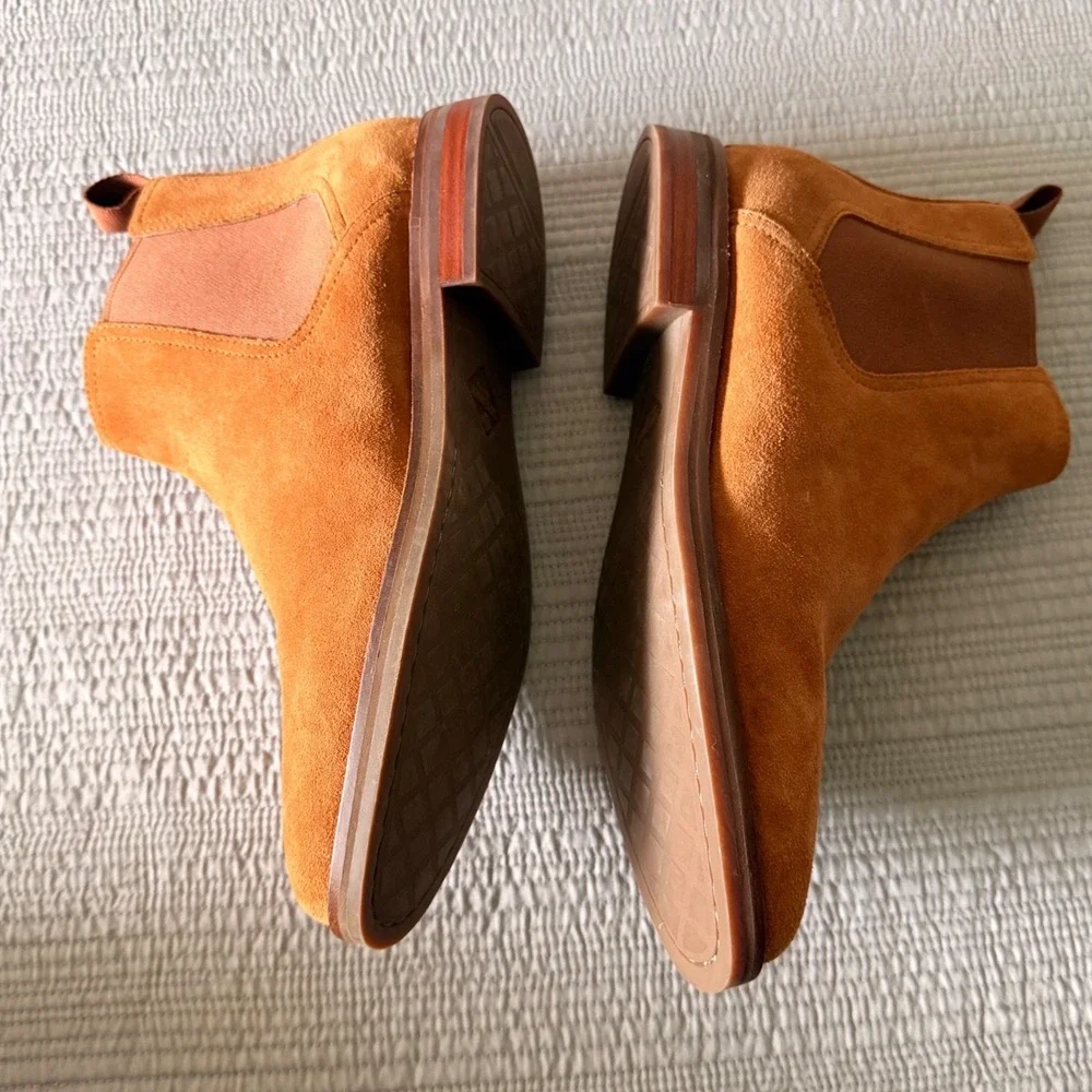 NEW‎ Sperry Mens Gold Cup Exeter Chelsea Boots Tan Suede Size 9.5 W